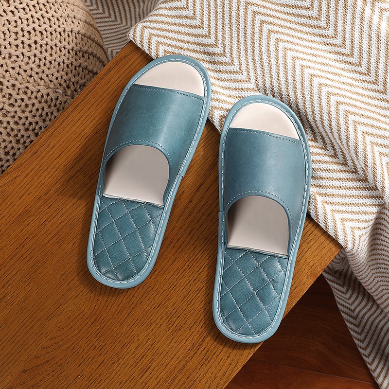 Wholesale custom logo factory direct summer indoor lightweight mens slipper sheepskin leather slides for 2024