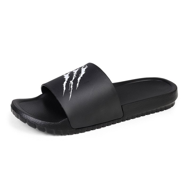OEM Logo Custom Slide Sandal with Embossed Slippers Men's PVC Slides Rubber Sole Low MOQ Anti-Slippery Feature Summer Winter