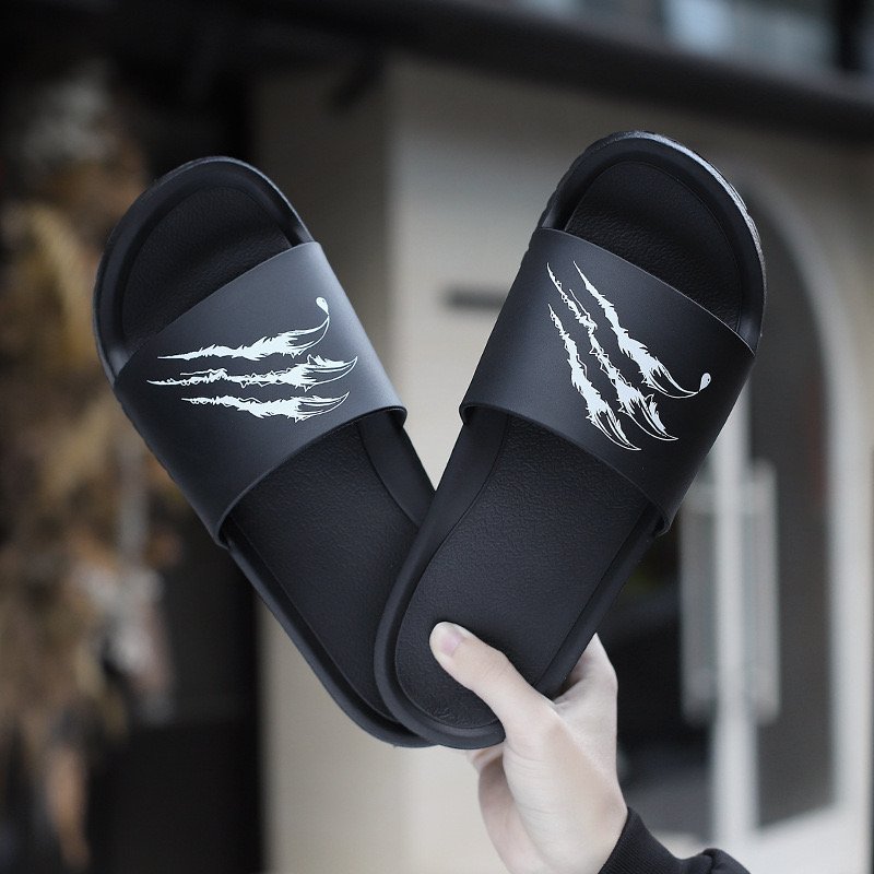 OEM Logo Custom Slide Sandal with Embossed Slippers Men's PVC Slides Rubber Sole Low MOQ Anti-Slippery Feature Summer Winter