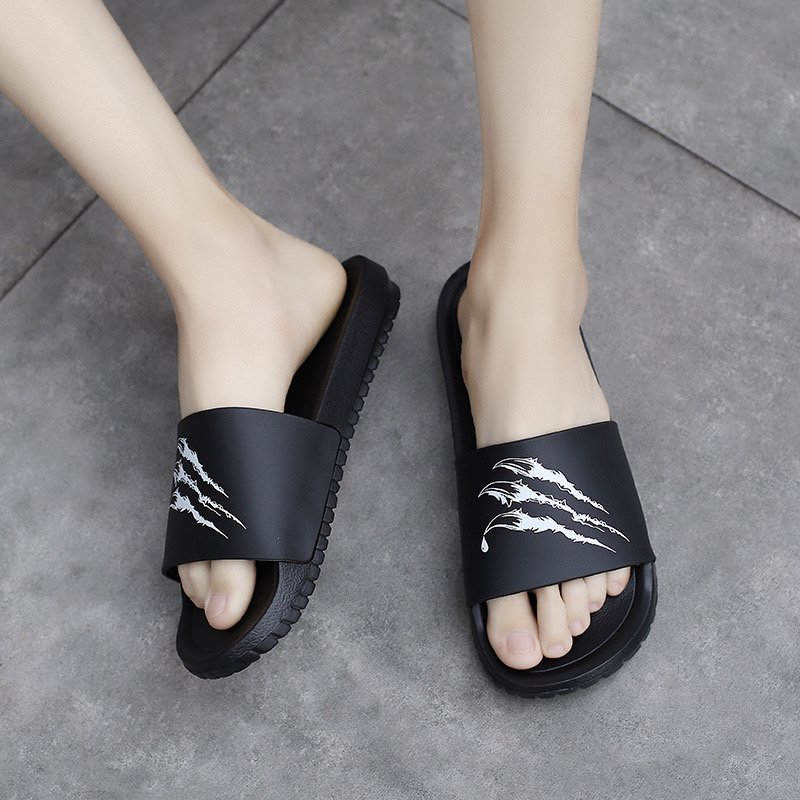 OEM Logo Custom Slide Sandal with Embossed Slippers Men's PVC Slides Rubber Sole Low MOQ Anti-Slippery Feature Summer Winter
