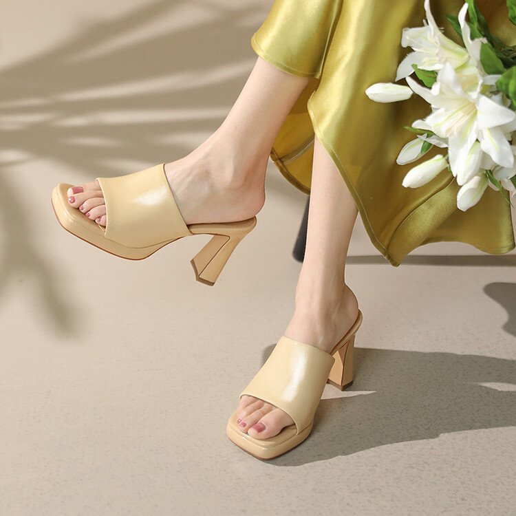 2022 hot sale famous branded ladies summer heeled sandals women's heels slides slippers for women