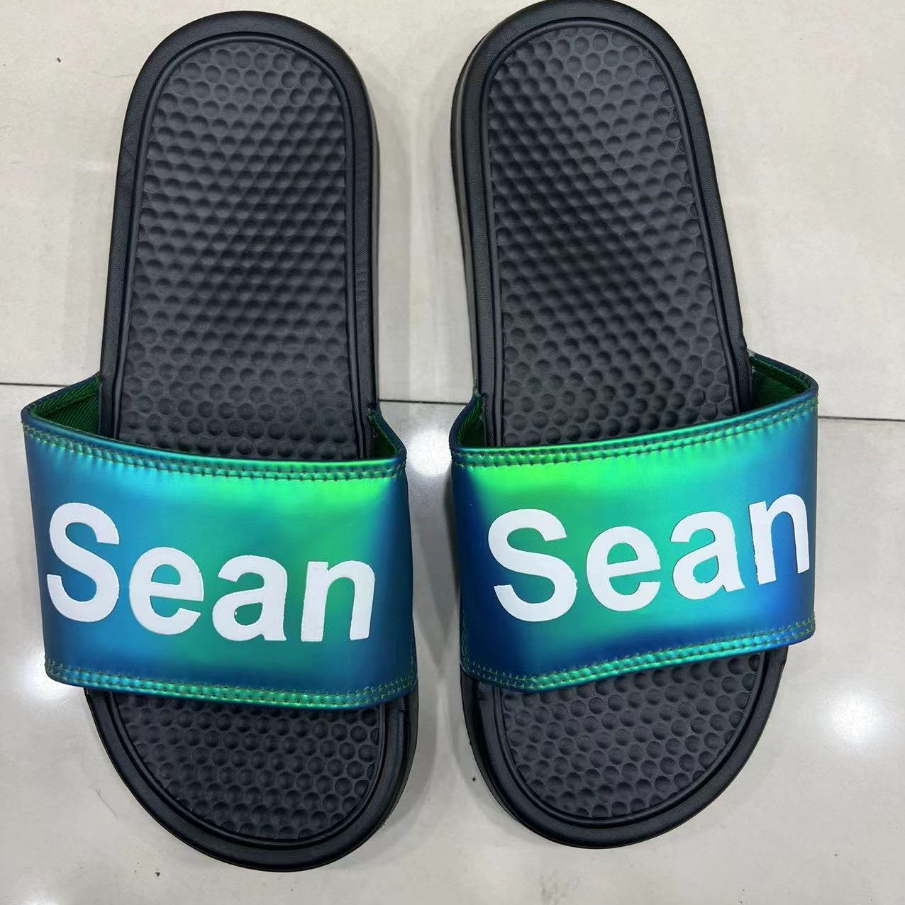 Sublimation Custom Logo Slide Slipper Men Women Unisex Slide Slippers Indoor Out Door Slippers Shiny Slide