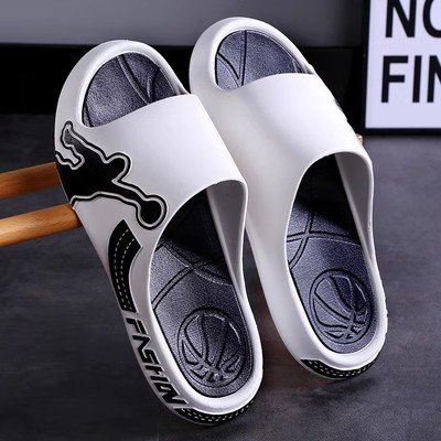 New Men's Athletic Slides Thick Sole Large Size Ins Non-Slip Durable Home Slippers