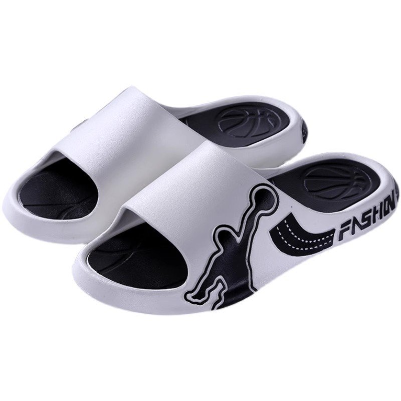 New Men's Athletic Slides Thick Sole Large Size Ins Non-Slip Durable Home Slippers