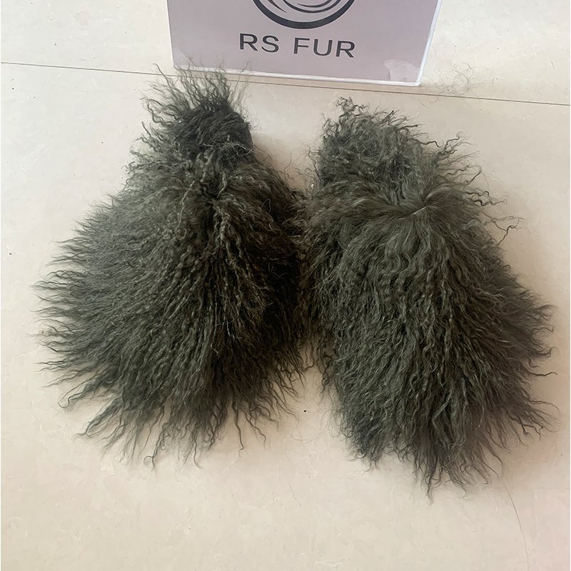 Wholesale Women's Long Fluffy Fur Slides Comfortable Home Mongolian Fur Slippers