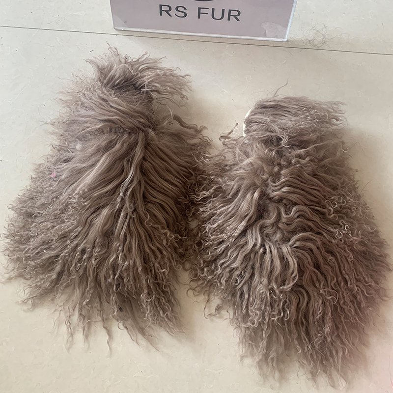 Wholesale Women's Long Fluffy Fur Slides Comfortable Home Mongolian Fur Slippers