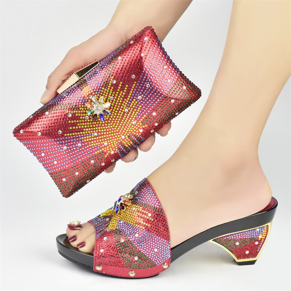 Fashionable High Quality shoes ladies heels slippers and sandal women fancy design shoes and bags for party