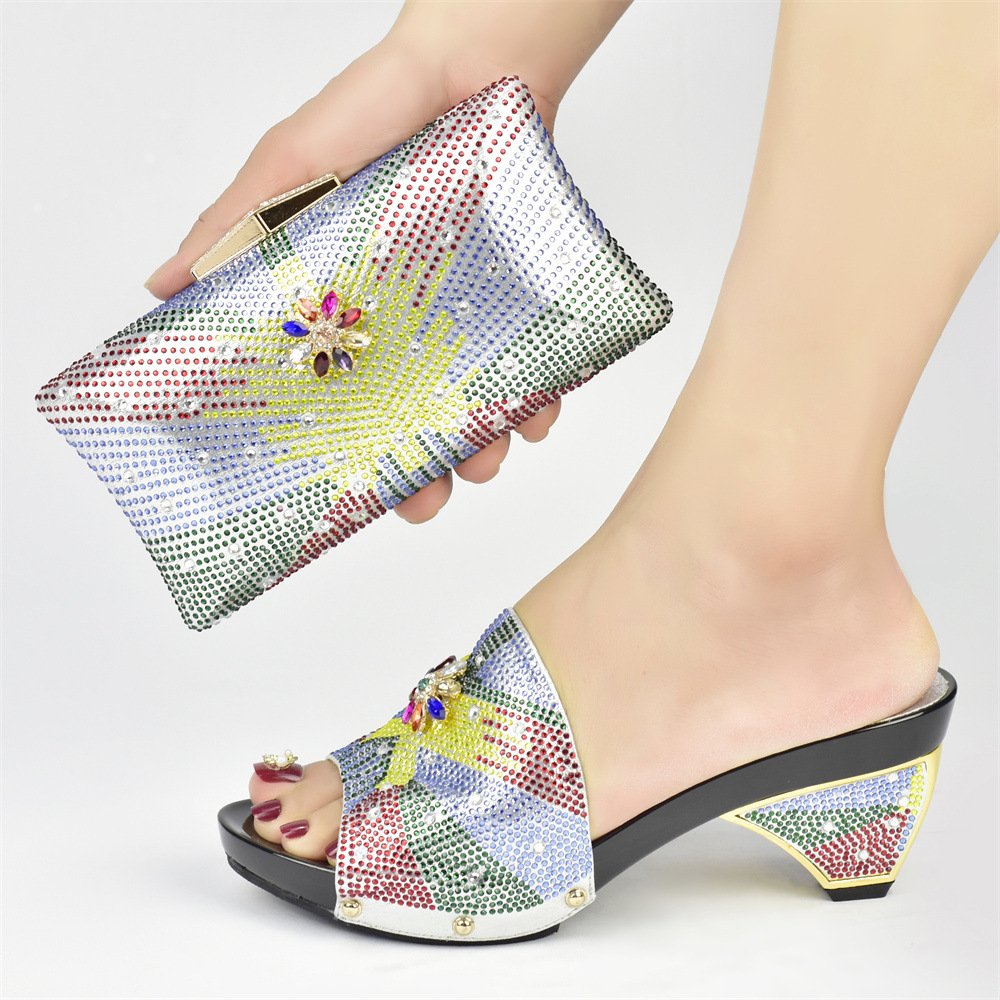 Fashionable High Quality shoes ladies heels slippers and sandal women fancy design shoes and bags for party