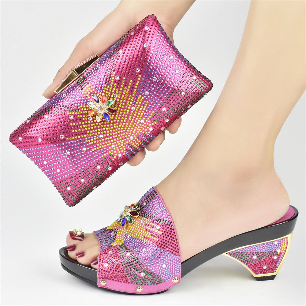 Fashionable High Quality shoes ladies heels slippers and sandal women fancy design shoes and bags for party