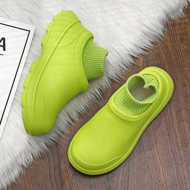 Anti slip winter unisex adult warm sandals fur slides slippers house Plush shoes antiskid waterproof fur clogs shoes