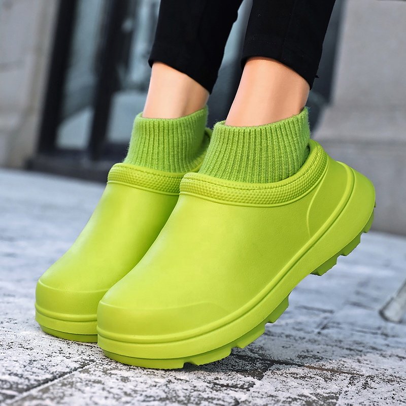 Anti slip winter unisex adult warm sandals fur slides slippers house Plush shoes antiskid waterproof fur clogs shoes