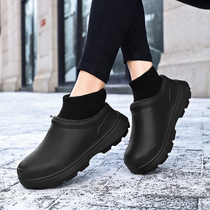 Anti slip winter unisex adult warm sandals fur slides slippers house Plush shoes antiskid waterproof fur clogs shoes