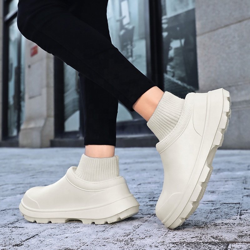 Anti slip winter unisex adult warm sandals fur slides slippers house Plush shoes antiskid waterproof fur clogs shoes
