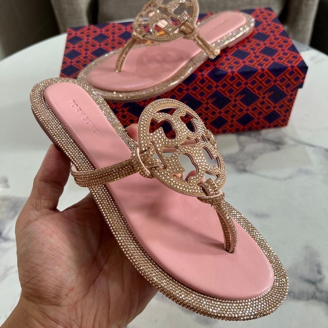 TB toryburc Summer Ladies Flat Sandals Flip Flops Dress Shoes PVC Women Casual Shoes Slides Slippers