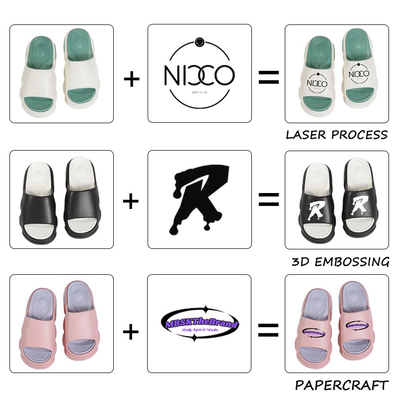 Custom designer Printed Slides Slippers Customized EVA soft embossed Beach men slippers for Men for Women