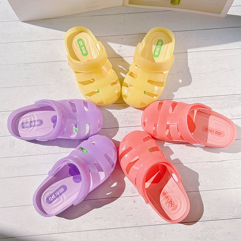 MINI DD Children Girl Fancy Jelly Slide Slippers Outdoor Kids Cute Fruit Sandal Beach Jelly Shoes