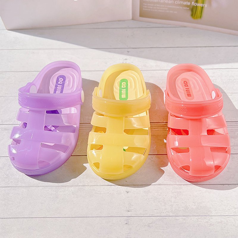MINI DD Children Girl Fancy Jelly Slide Slippers Outdoor Kids Cute Fruit Sandal Beach Jelly Shoes