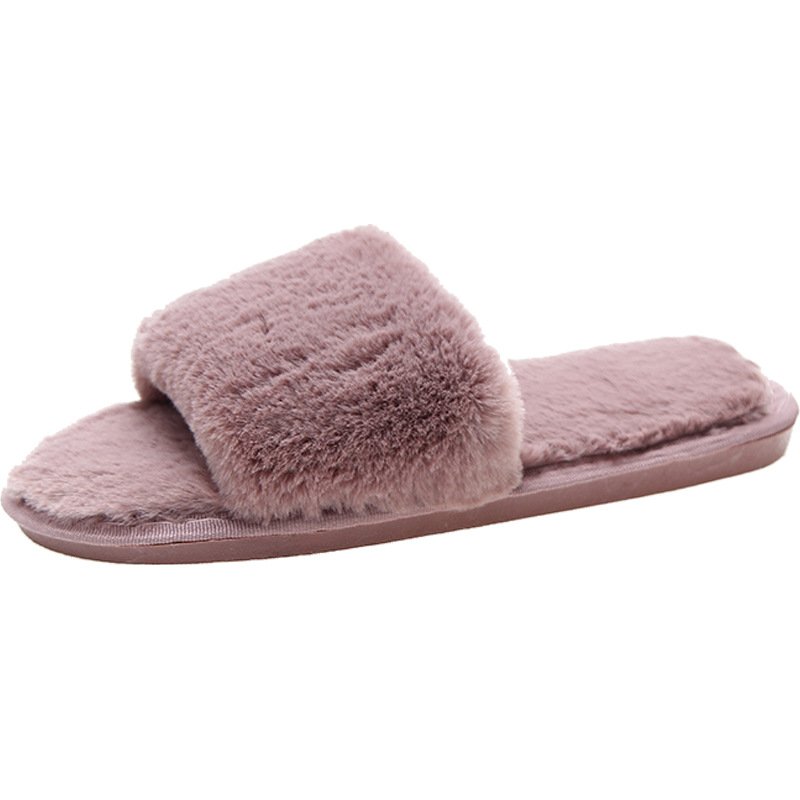 Fashion White Fur Soft Home Slippers Warm Mules TPR Sole Embroidery OEM Custom Slides With Logo Plash Ladies Slides slipper