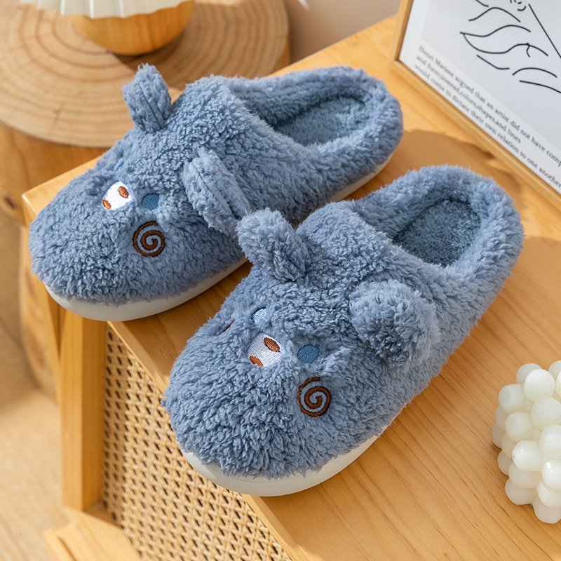 2024 Luxury Ladies Indoor Slides Fluffy Furry Plush Winter Fur House Slippers Cotton Insole EVA Trendy New Warm Slippers Women