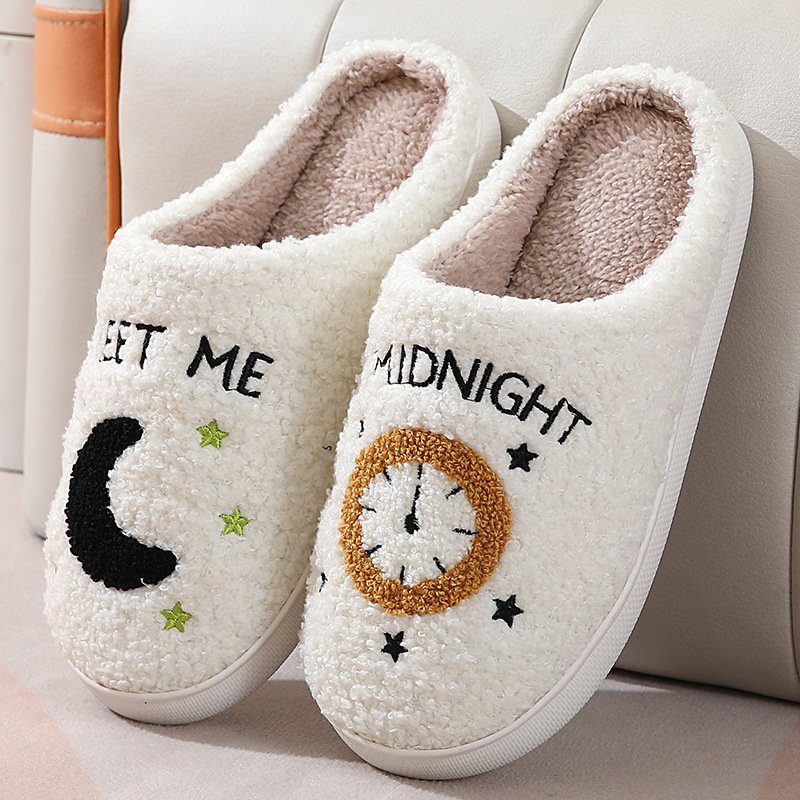 Wholesale Cute Slippers Pattern Slides Ladies Rubber Winter Quiet Men Women Indoor Flat Warm Soft Winter House Slippers