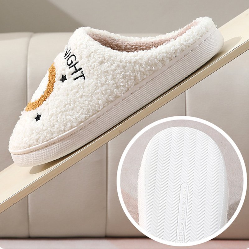 Wholesale Cute Slippers Pattern Slides Ladies Rubber Winter Quiet Men Women Indoor Flat Warm Soft Winter House Slippers