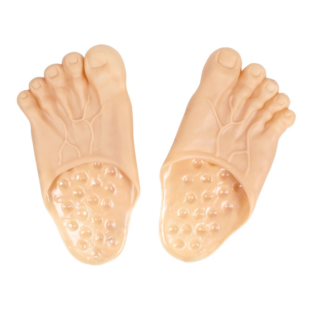 2023 Funny whimsy simulation feet shoes barefoot big toe spoof hulk five fingers slipper shoes