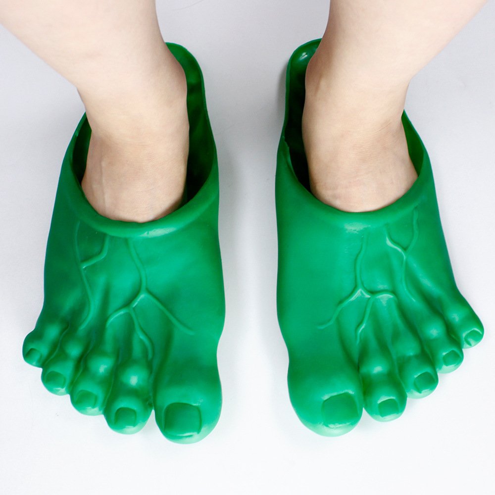 2023 Funny whimsy simulation feet shoes barefoot big toe spoof hulk five fingers slipper shoes