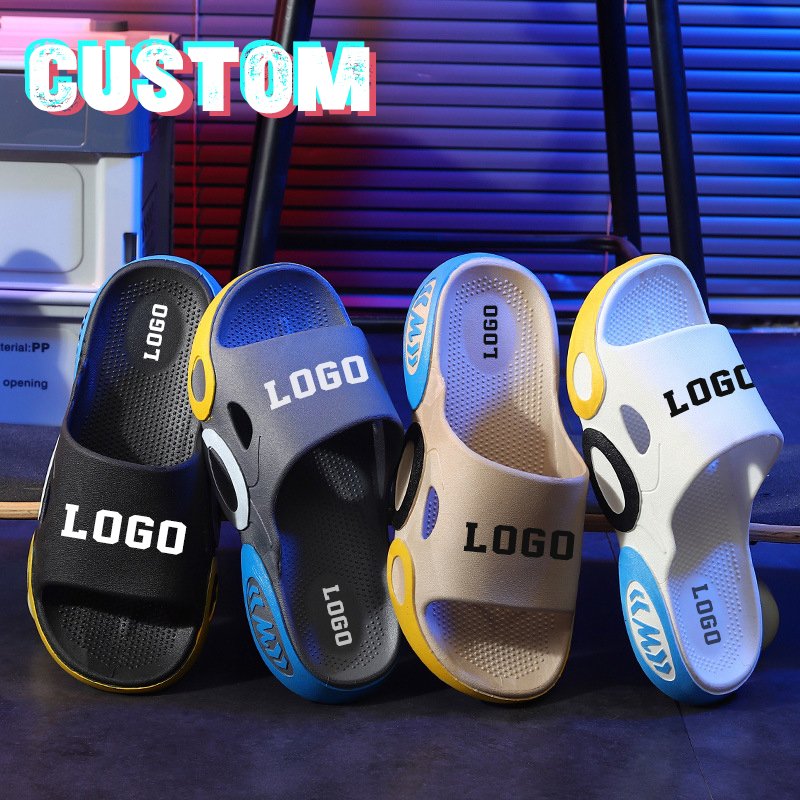 New Summer Outdoor Design Your Own Logo Custom Slides Unisex Fashion Beach Man Sandal Cool Slippers Men
