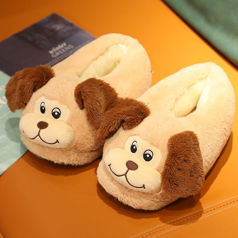 Hot Selling Plush Animal Slippers For Women Man 2023 New Couple Slides Soft Household Cartoon Indoor Antiskid Slippers
