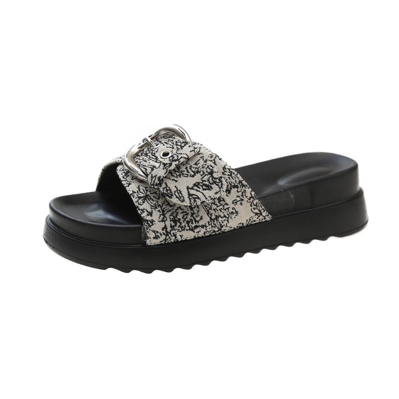 Beautiful Embroider National Style Leisure Flat Clog Sandals Shoes Summer Non-slip Beach Women Slides Slippers