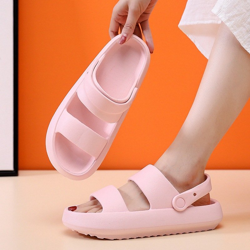 Hot Fashion Flat Sandal Cool Duel-use EVA Simple Women's Double Strap Slide Slippers Indoor Home Anti-slip Soft Sole Women Shoes