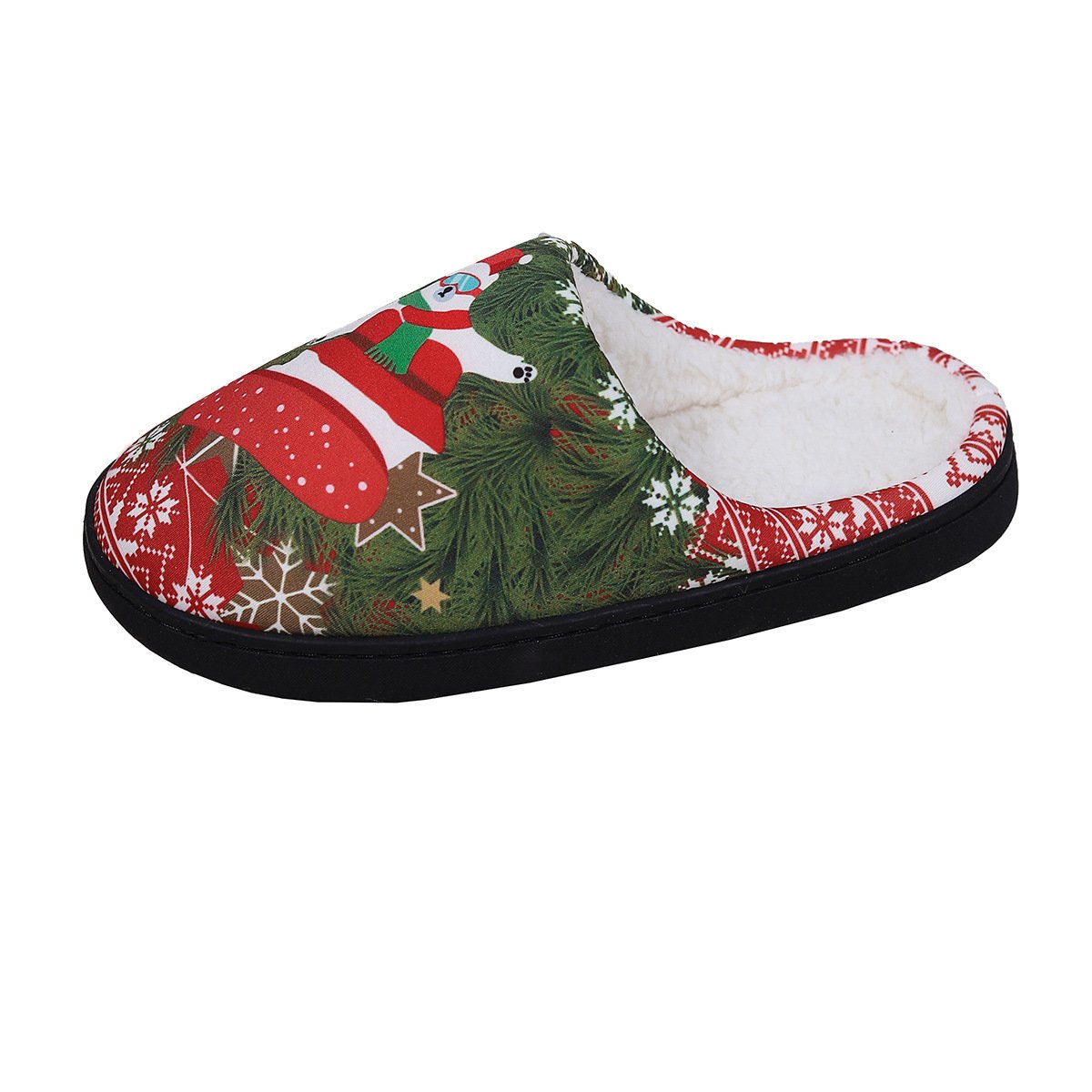 Ruun new Christmas style Cotton Slippers cute cartoon Santa Elk Footwear Soft Fluffy warm winter Indoor xmas gifts womens shoes