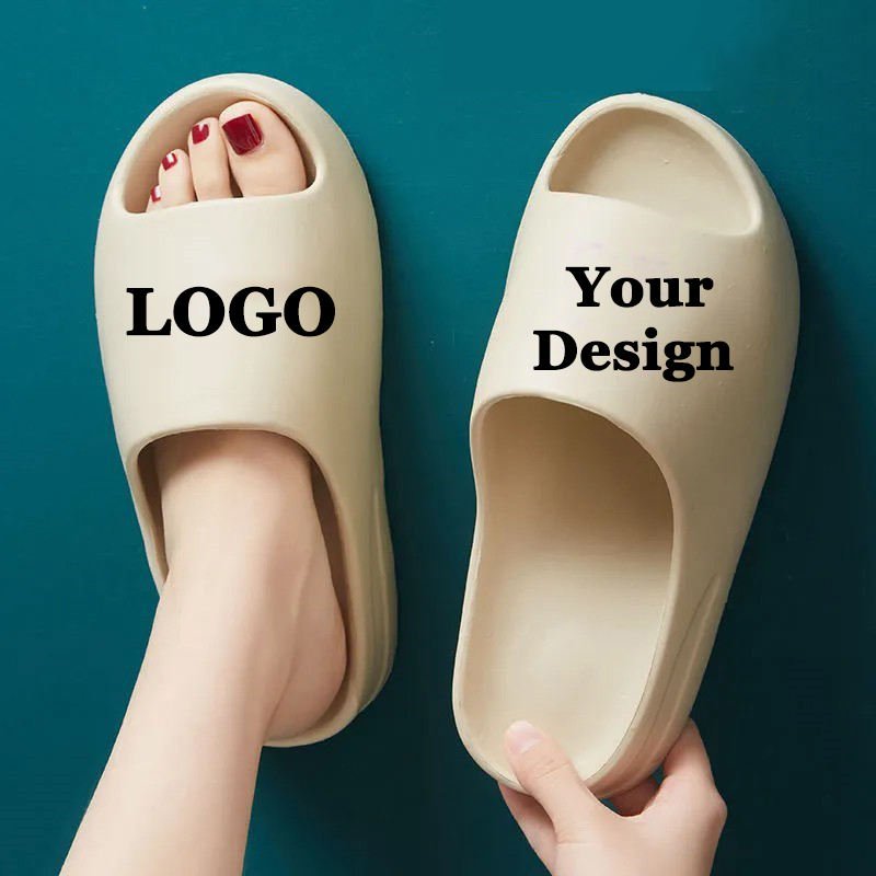 Wholesale Custom Logo non-Slip Thick Sole EVA bathroom home slippers Sandal Cloud Slides Slippers custom slides with logo