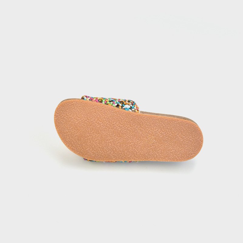Children's Custom Logo Breathable Flat Sandals with Plait Upper Slides Slippers for Beach Use for girls