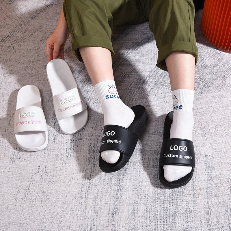 Factory Custom Slipper OEM LOgo Hotel Slippers Custom Logo Slides Sleepers Spa Slippers For Men