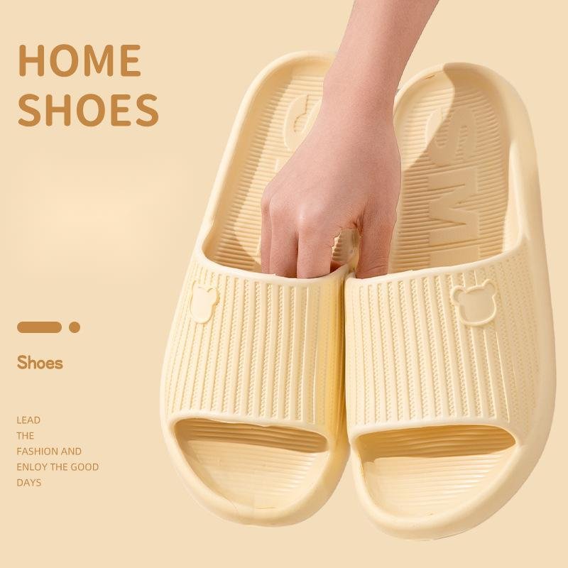 cartoon bear design house use guest shoes for unisex comfortable EVA thick bottom flexible non-slip home slides slippers