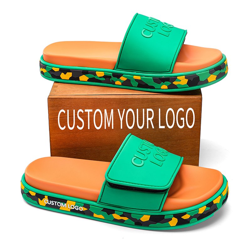2024 Outdoor Custom Sleepers Logo Slides Sippers Custom Rubber Embossed Slides Slippers Sandals For Men