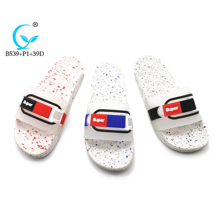 slide slippers with spray dotted fashion unisex men non-slip beach sandals and slippers