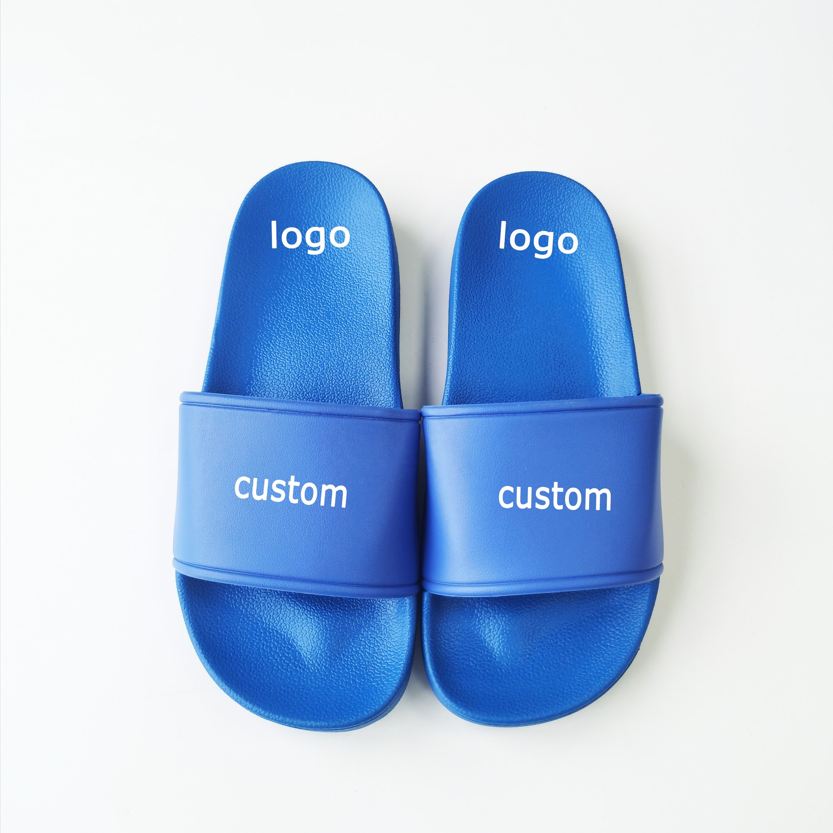 Cheap Bulk Order Custom logo slides sandals PU EVA PVC logo slippers