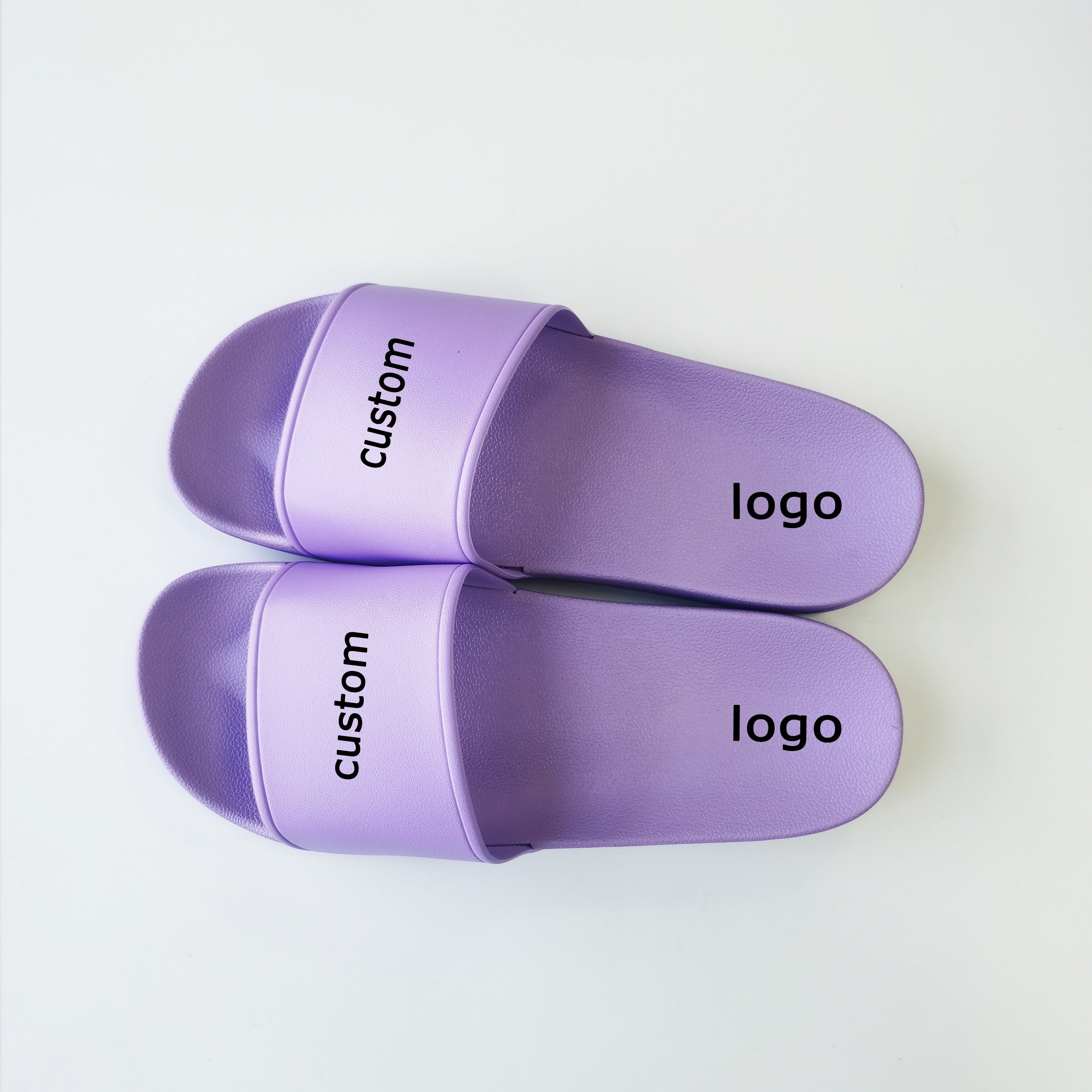 Cheap Bulk Order Custom logo slides sandals PU EVA PVC logo slippers