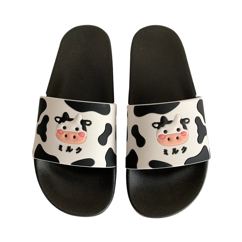2024 New Arrival Women Cartoon Embossed Cow Summer Beach Slipper Outdoor Wholesale Female Ladies Slides Slippers