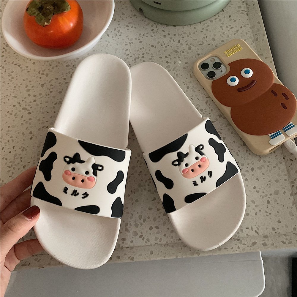 2024 New Arrival Women Cartoon Embossed Cow Summer Beach Slipper Outdoor Wholesale Female Ladies Slides Slippers