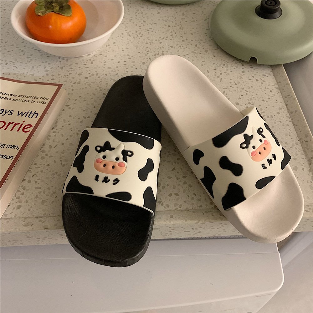 2024 New Arrival Women Cartoon Embossed Cow Summer Beach Slipper Outdoor Wholesale Female Ladies Slides Slippers