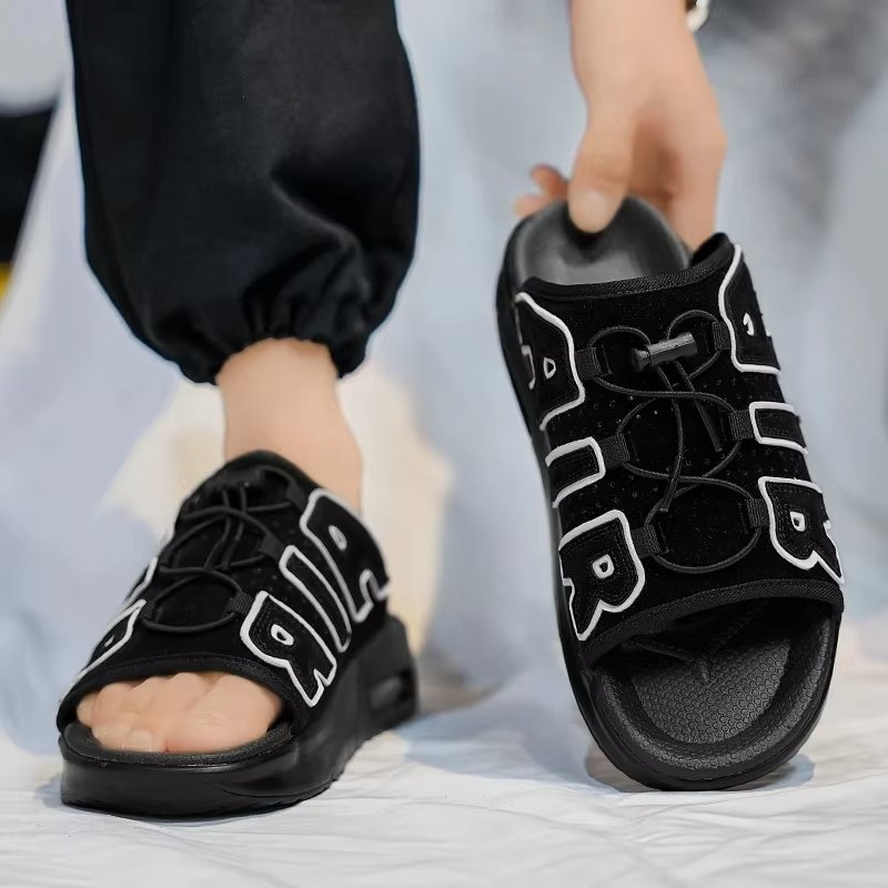 2024Latest Summer Leisure Air Cushion Anti Slip Men's Sandals Outdoor Versatile Fashion Artificial Leather Beach Shoes Size39-44