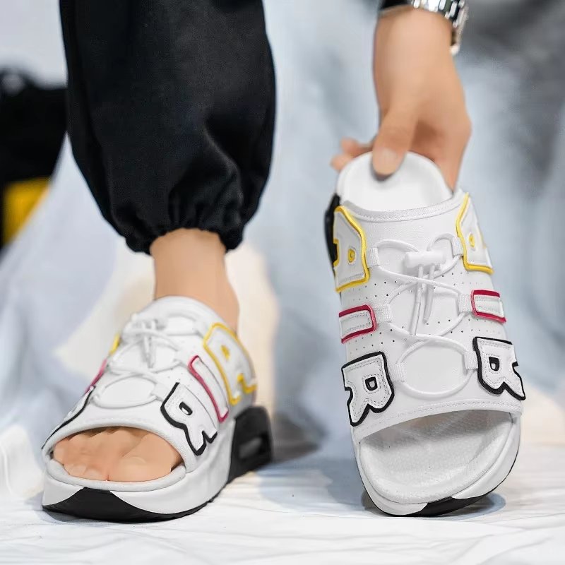 2024Latest Summer Leisure Air Cushion Anti Slip Men's Sandals Outdoor Versatile Fashion Artificial Leather Beach Shoes Size39-44