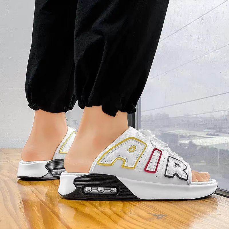 2024Latest Summer Leisure Air Cushion Anti Slip Men's Sandals Outdoor Versatile Fashion Artificial Leather Beach Shoes Size39-44