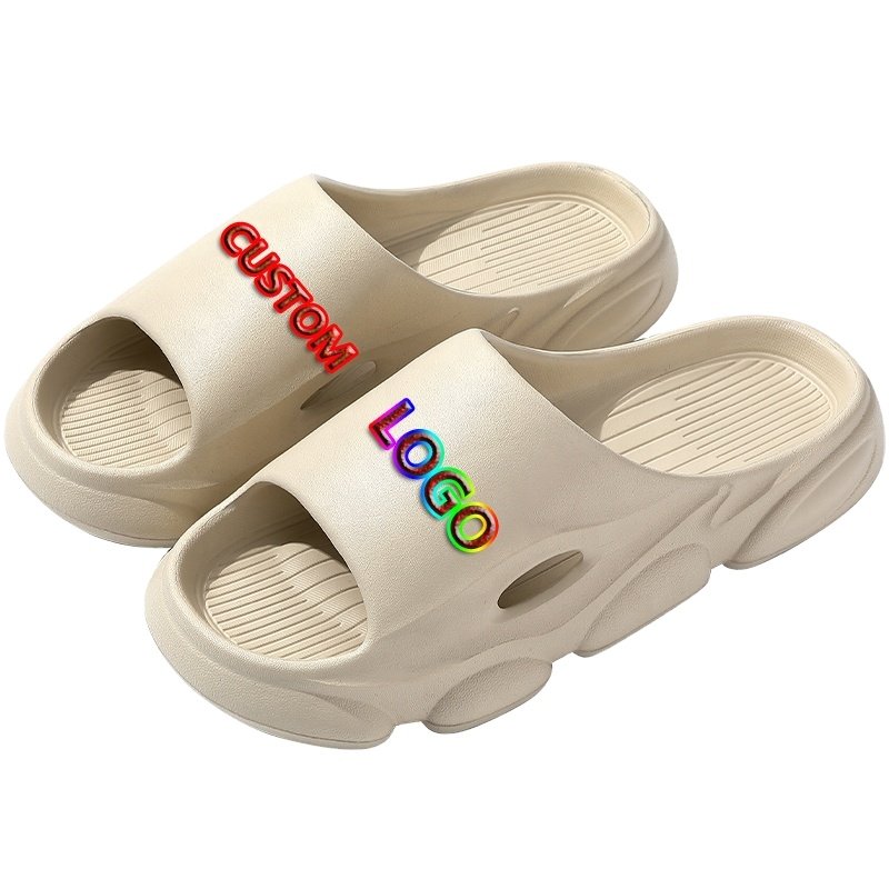 Unisex Winter Flip Flops Custom Logo Hollow Holes Casual Sports Plush Clog Shoes Men's Women's Sandals Soft Fur Insole Home Use