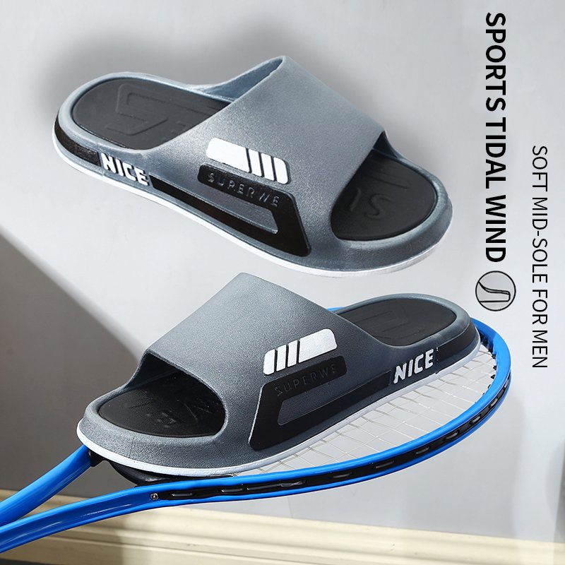 Non-slip Home Men House Slippers Sandals Shoes Mens Outdoor Cushioned Pvc Sole Green Slippers