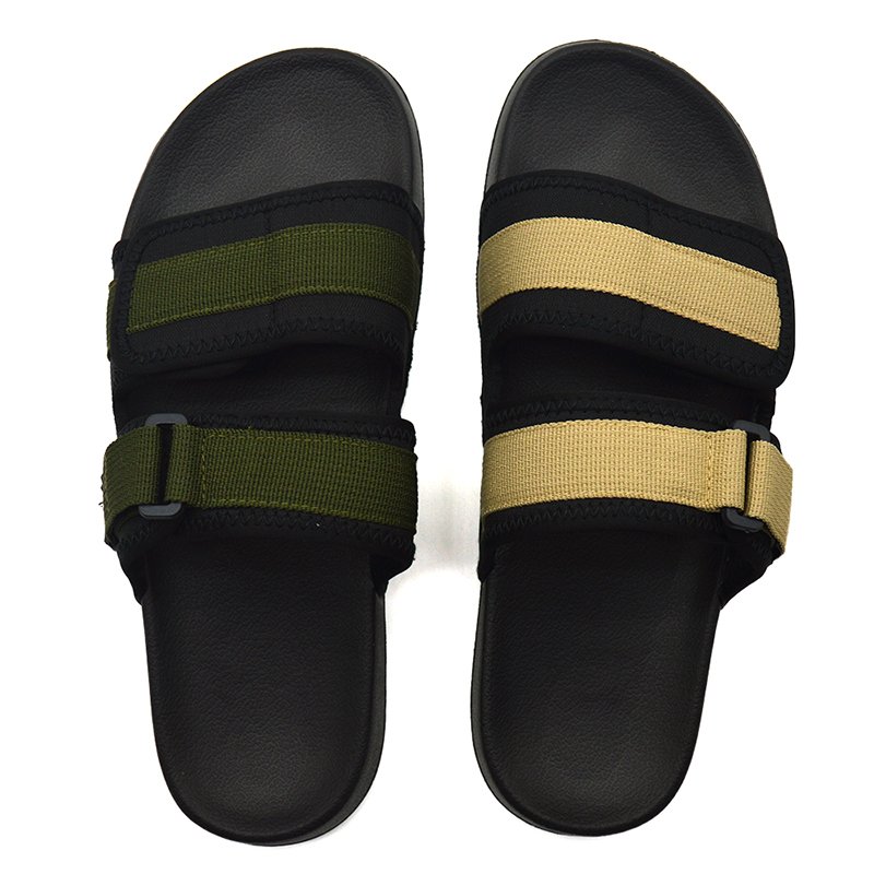OEM Unisex Light-Weight Slides Slippers Flat Open Toe Design with Hook Loop for Anti-Slip Use for Outdoor Summer Sports
