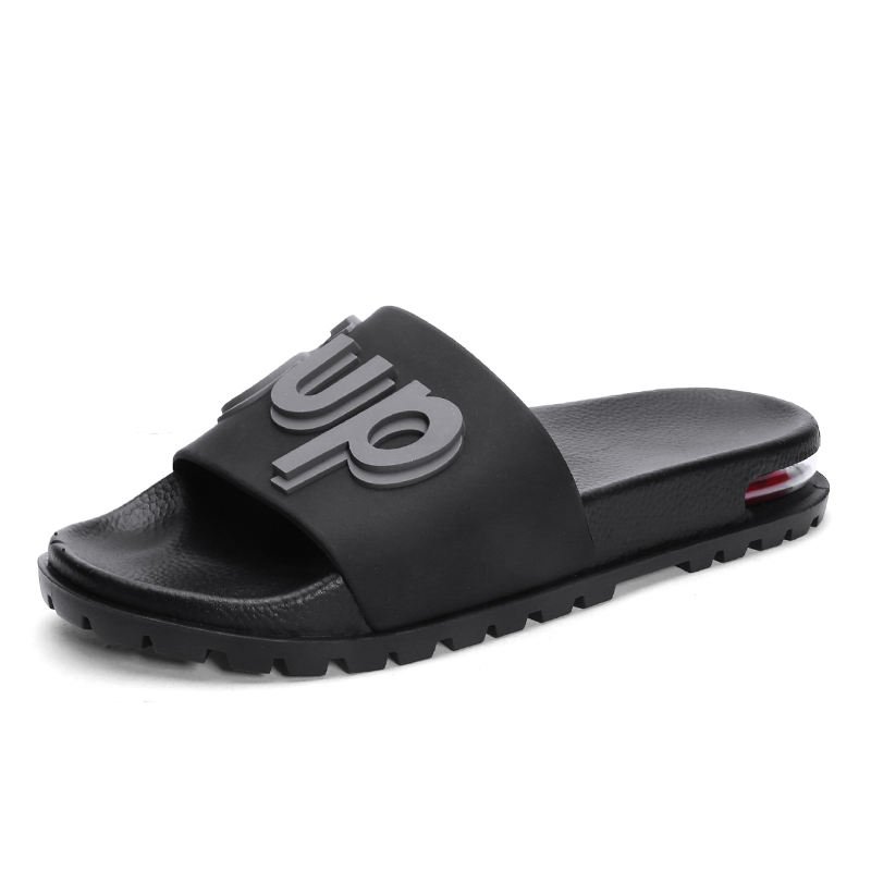 Nicecin Air Sole Black 3D Logo PVC Buckle Fashion PU Slide Ladies Designer Slides Slippers For Women luxury slides